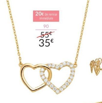 Auchan Collier Plaque Or Et Oxydes de Zirconium offre