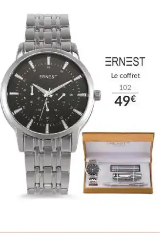 Auchan Coffret Montre Ernest Homme +Lampe Torche Stylo Et Couteau Multifonctions offre