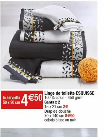 Cora x Carrefour Linge de toilette Esquisse offre