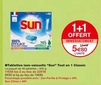 Monoprix Tablette lave-vaisselle Sun Tout en 1 Classic offre