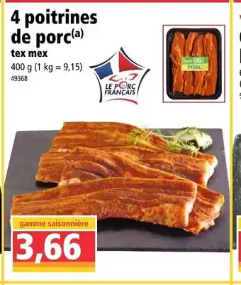 Norma 4 Poirtrines De Porc offre