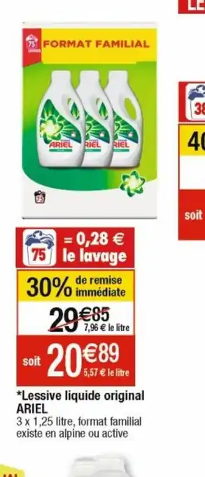 Cora x Carrefour Lessive Liquide Original ariel offre