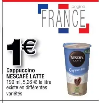 Cora x Carrefour Cappuccino Nescafé Latte offre