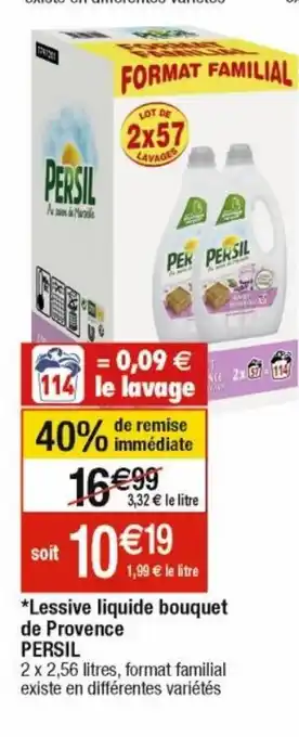 Cora x Carrefour Lessive Liquide bouquet de Provence Persil offre