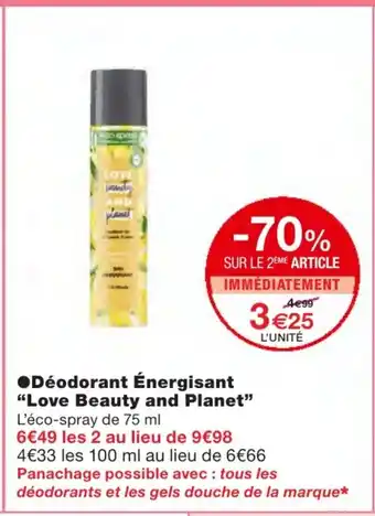 Déodorant énergisant Love Beauty and Planet
