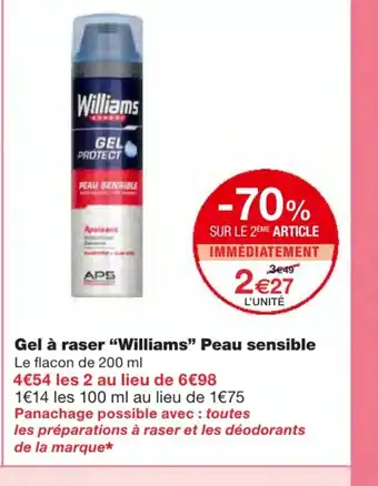 Gel à raser Williams Peau sensible