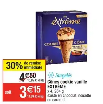 Cora x Carrefour Cones Cookie Vanille offre