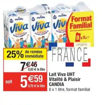 Cora x Carrefour Lait Viva UHT Vitalité & Plaisir offre