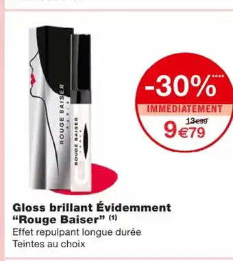 Monoprix Gloss brillant Évidemment Rouge Baiser offre