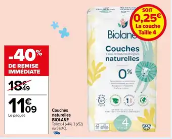 Carrefour Couches naturelles Biolane offre