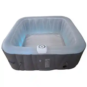 E.Leclerc Spa gonflable 6 personnes carré avec bandeau led sun spa - prêt en 5 minutes - couverture et filtre inclus offre