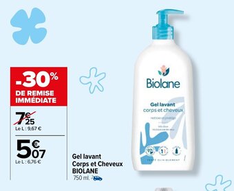 Carrefour Gel lavant Corps et Cheveux Biolane offre