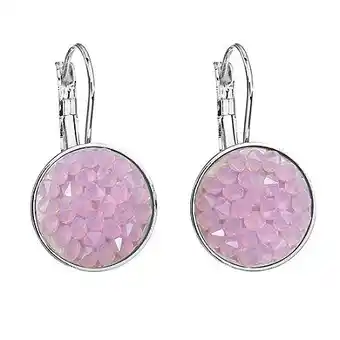 E.Leclerc Boucles d'oreilles cristal swarovski rose en plaqué or blanc et rhodié offre