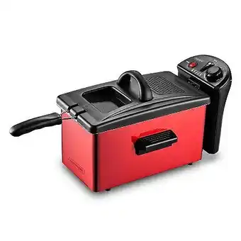 E.Leclerc Friteuse semi-pro inox 2100w 3l avec fenêtre en verre rouge kfry offre
