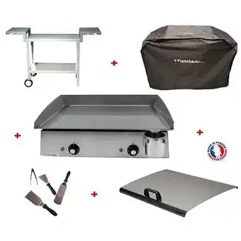 E.Leclerc Pack plancha électrique planchaelec lux 600 inox - chariot odeon 600 offre