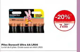 Monoprix Piles Duraceli Ultra AA LR06 offre