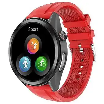E.Leclerc Montre connectée ecran couleur 1,3'' suivi cardio sommeil température ip67 noir rouge yonis offre
