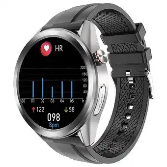 E.Leclerc Montre connectée ecran couleur 1,3'' suivi cardio sommeil température ip67 noir- argent yonis offre