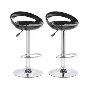 E.Leclerc Lot de 2 tabourets de bar "blue lagoon" - noir offre