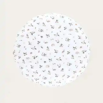 Coussin de sol rond en coton imprimé bois