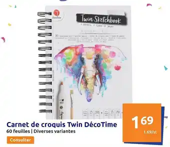 Action Carnet de croquis twin décotime offre