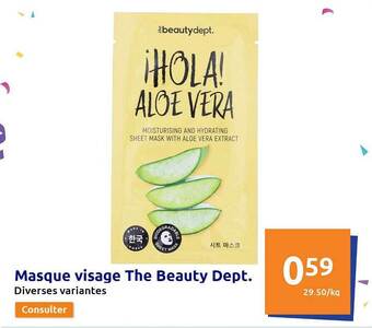 Action Masque visage the beauty dept. offre