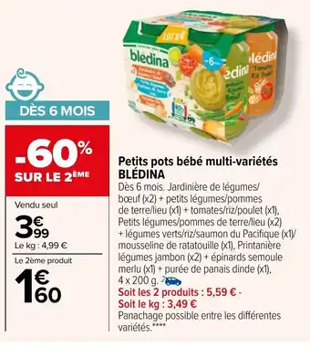Carrefour Petits pots bébé multi-variétés BLEDINA offre