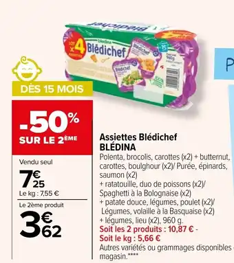 Carrefour Assiettes blédichef BLEDINA offre