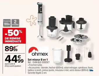 Carrefour Set mixeur 8 en 1 offre