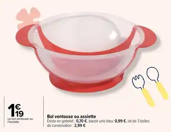 Carrefour Bol ventouse ou assiette offre