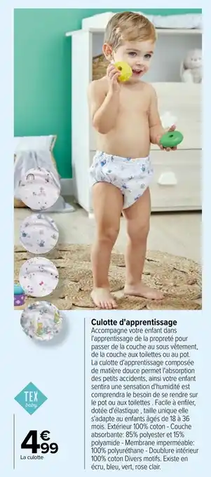 Carrefour Culotte d'pprentissage offre