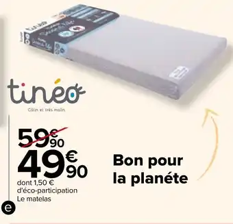 Carrefour Matelas bébé éco responsable "second life" offre