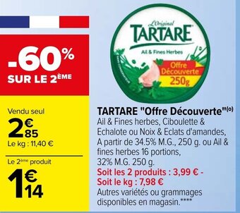 Carrefour Tartare "offre découverte" offre