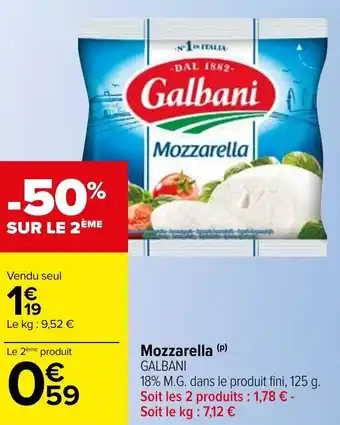 Carrefour Mozzarella offre