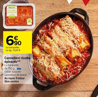 Carrefour Cannelloni ricotta épinards offre