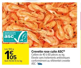 Carrefour Crevette rose cuite ASC offre