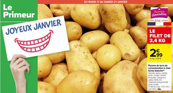 Carrefour Pomme de terre de consommation à chair ferme blanche offre