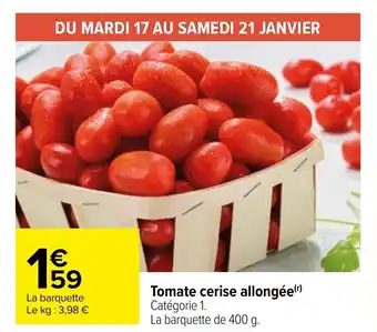 Carrefour Tomate cerise allongée offre