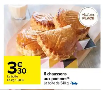 Carrefour 6 chaussons aux pommes offre