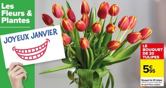 Carrefour Bouquet de 20 tulipes offre