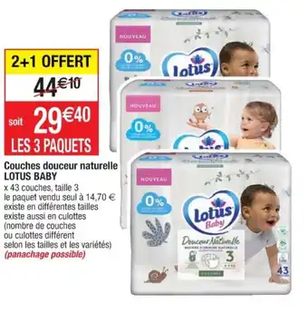 Cora x Carrefour Couches douceur naturelle LOTUS BABY offre