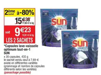 Cora x Carrefour Capsules lave-vaisselle optimum tout-en-1 SUN offre