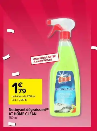 Carrefour Nettoyant dégraissant at home clean offre