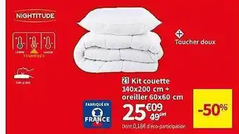 Conforama Kit couette 140 x 200 cm + oreiller 60 x 60 cm offre