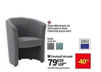 Conforama Fauteuil arcade offre