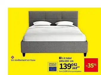 Conforama Lit adel 140 x 190 cm offre