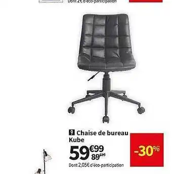 Conforama Chaise de bureau kube offre