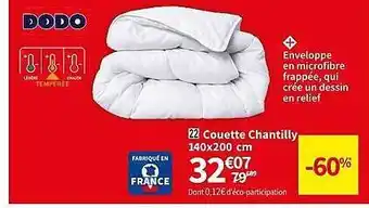 Conforama Couette chantilly 140 x 200 cm dodo offre