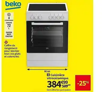 Conforama Cuisinière vitrocéramique beko offre