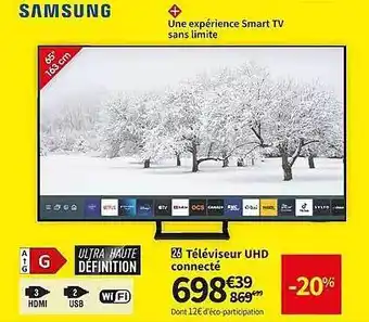 Conforama Téléviseur uhd connecté samsung offre
